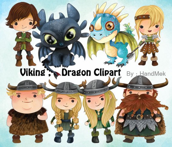 Viking Clipart, Dragon Clip Art Set 1 Instant Download,PNG.