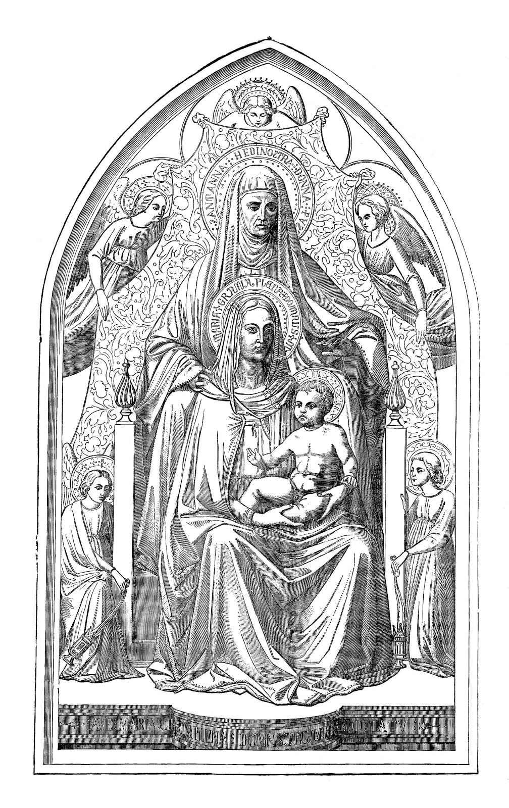 Antique Images: Religious Clip Art: Vintage Black and White.