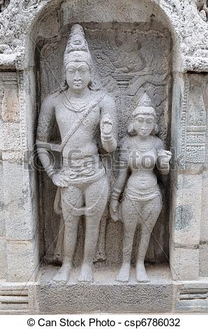 Stock Photo of An ancient vishnu temple in utharamerur tamilnadu.