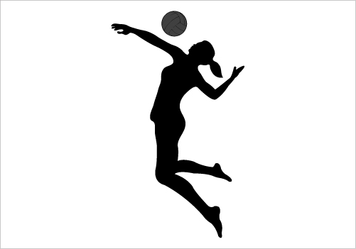 Free Volleyball Player Silhouette Clipart Image.