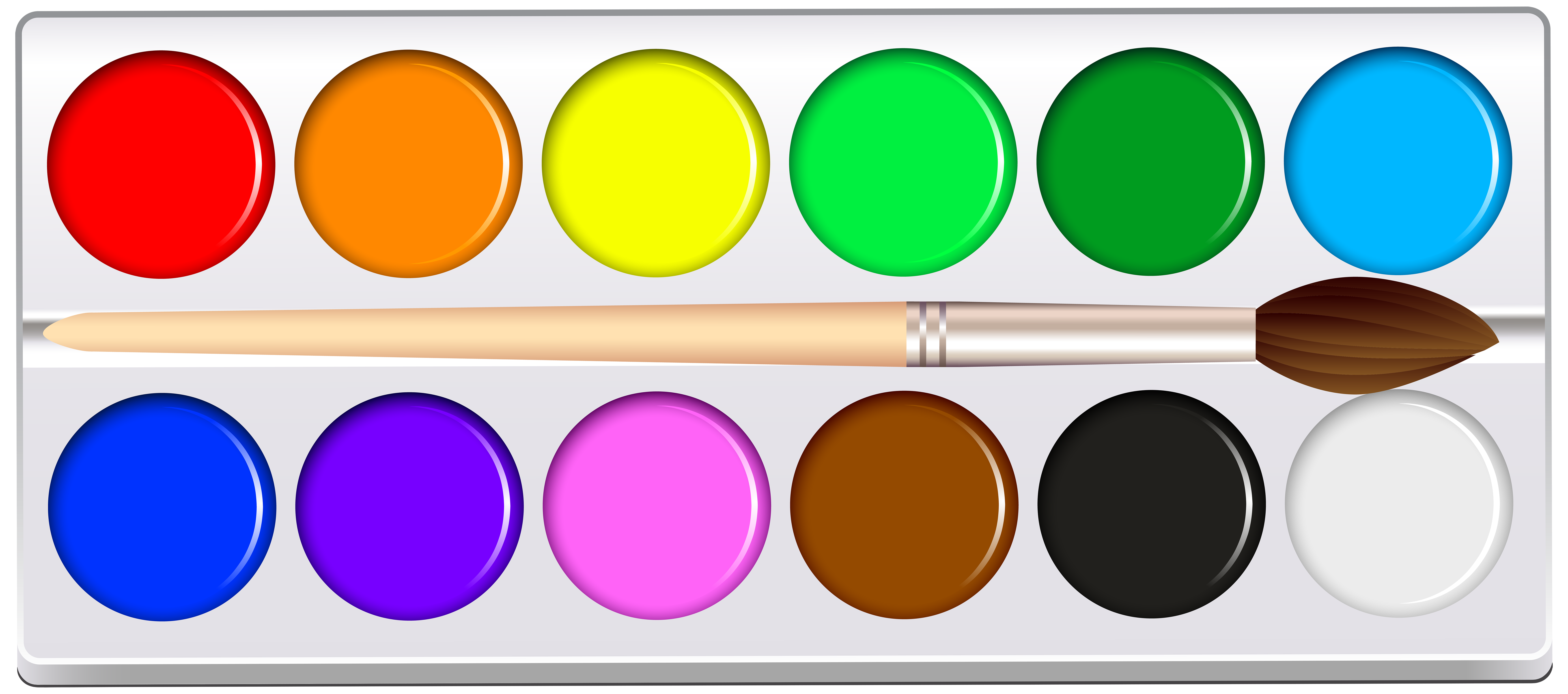 Watercolor Pan Set PNG Clip Art.