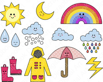 Things We Use In Rainy Season Clipart.