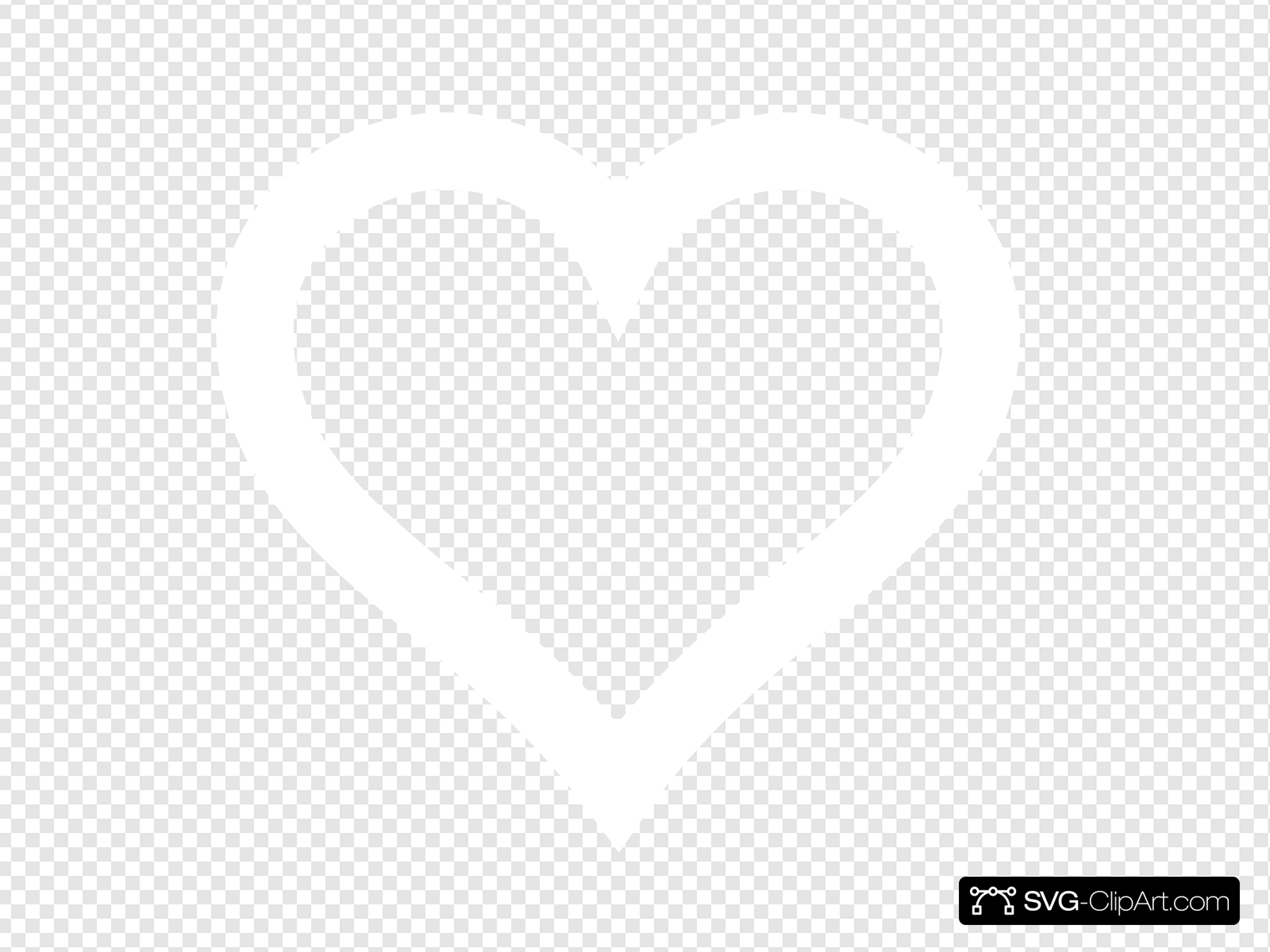 White Heart Outline Newer Clip art, Icon and SVG.