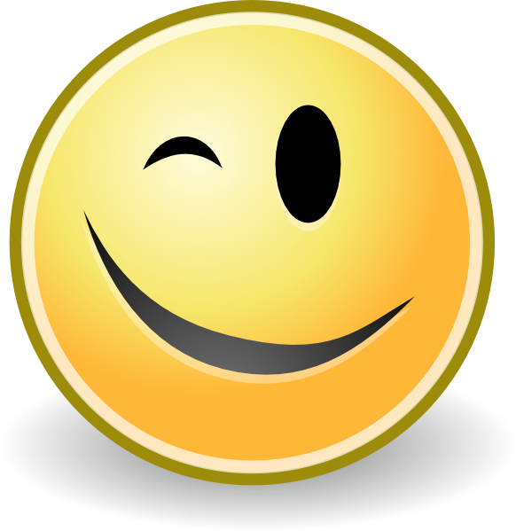 Winking Smiley Face Clip Art.