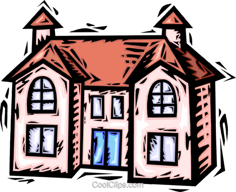 Rural Housing Royalty Free Vector Clip Art illustration.