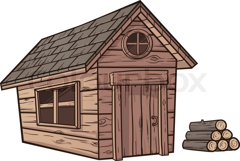 Wood house clipart.