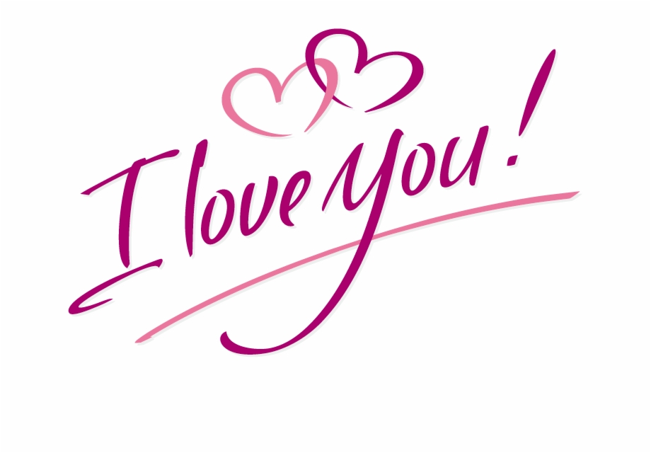 I Love You Text Vector Free Png Image File.