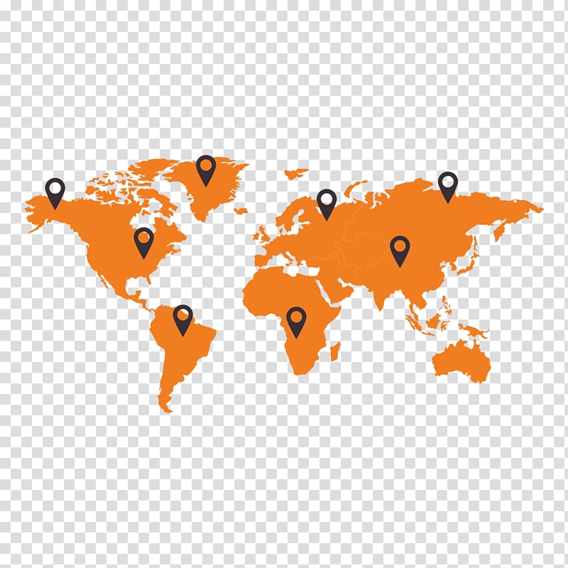 World map Globe Icon, Orange World Map transparent background PNG.