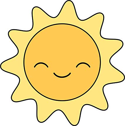 Amazon.com: Cute Adorable Kawaii Smiling Bright Yellow Sun.