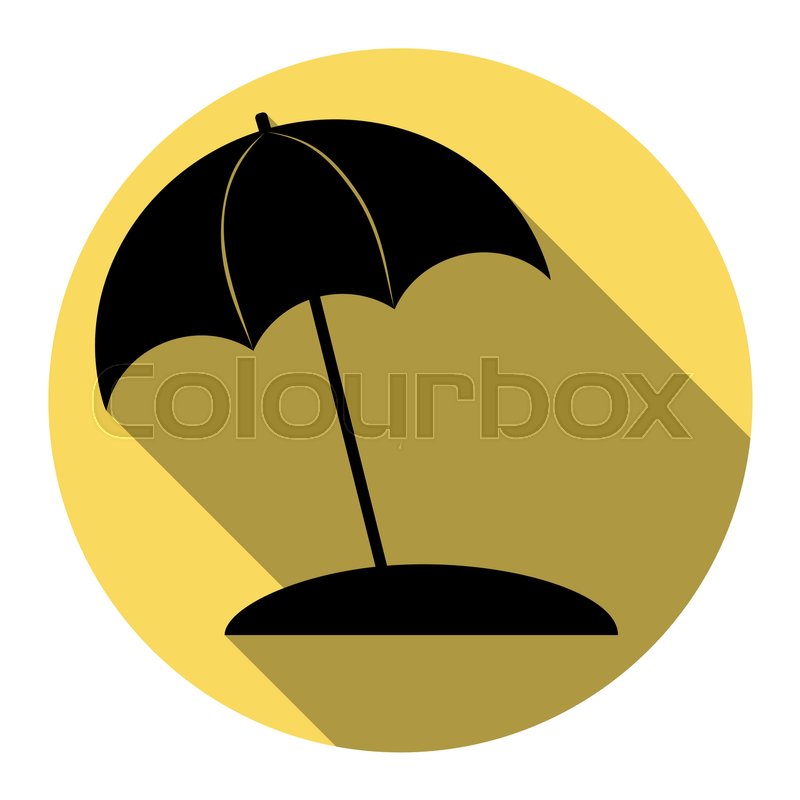 Umbrella and sun lounger sign. Vector..