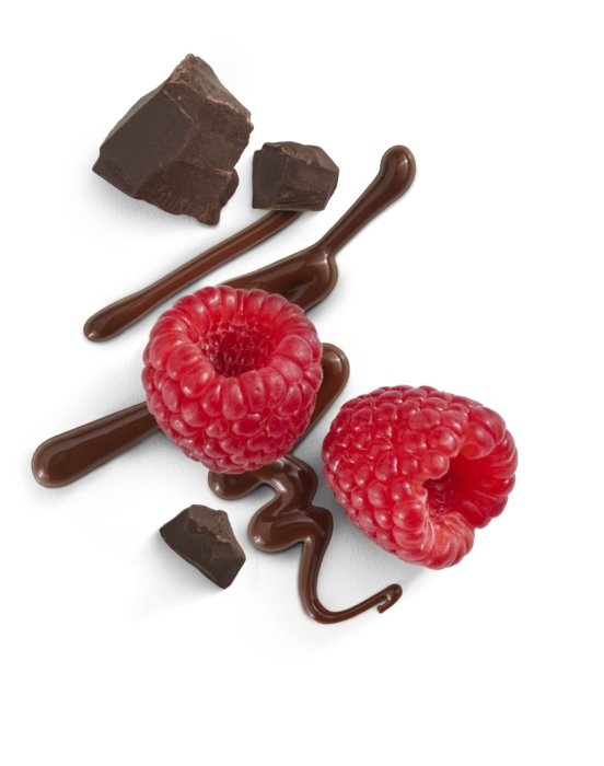 A beautiful raspberry and chocolate ingredient image