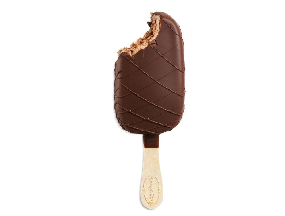 Haagen Dazs chocolate bar with a bite