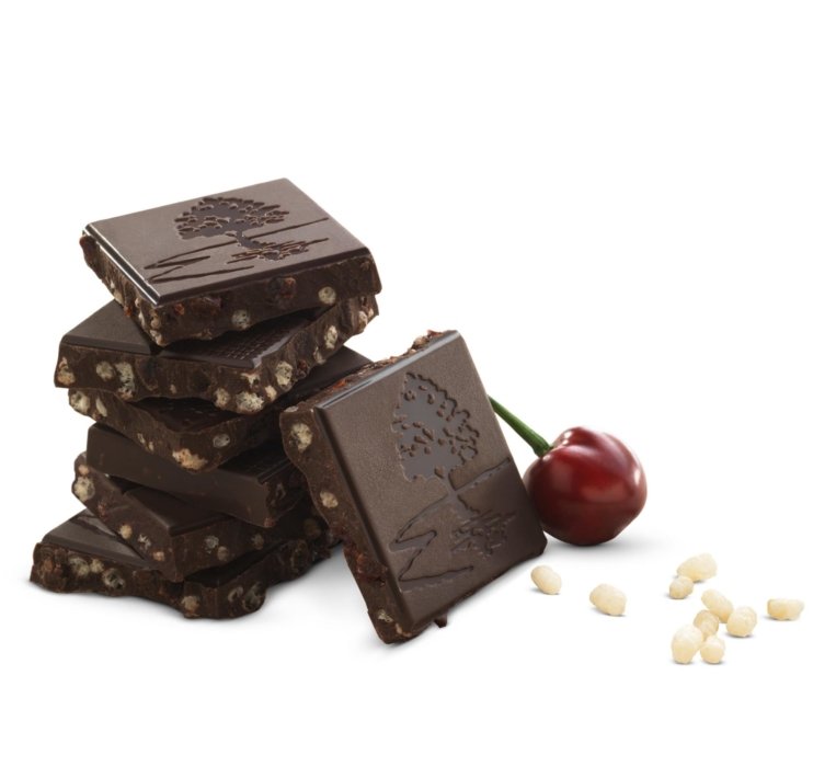 Chocolate with cherries and nuts