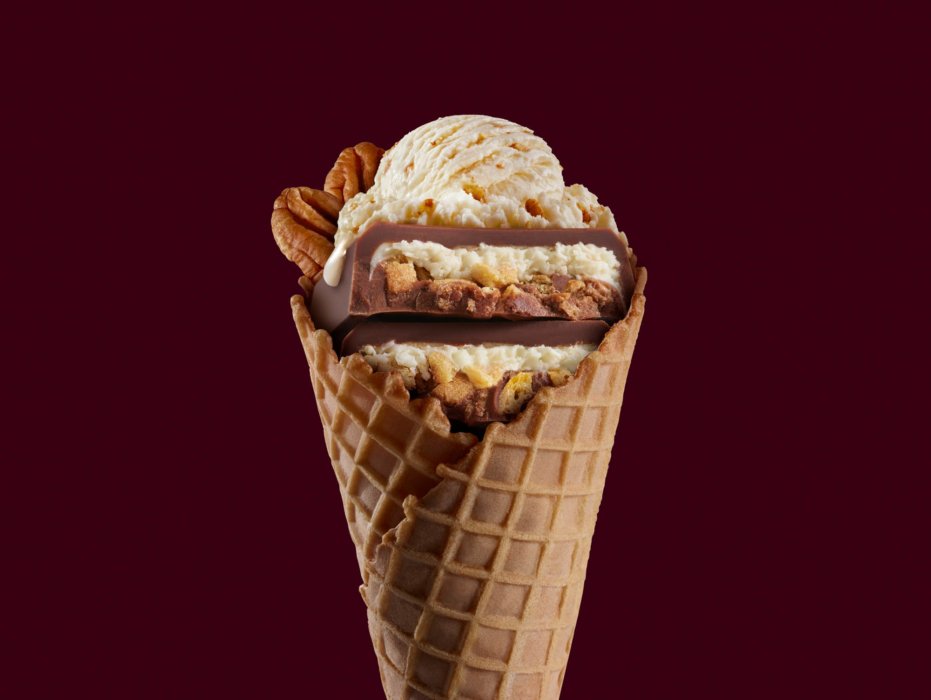 Hershey's layered crunch waffle cone pecan ice cream