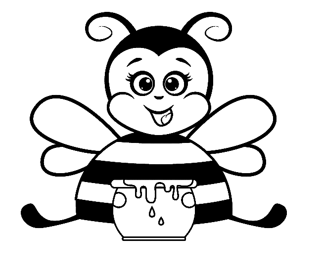 Bees And Honey Coloring Pages