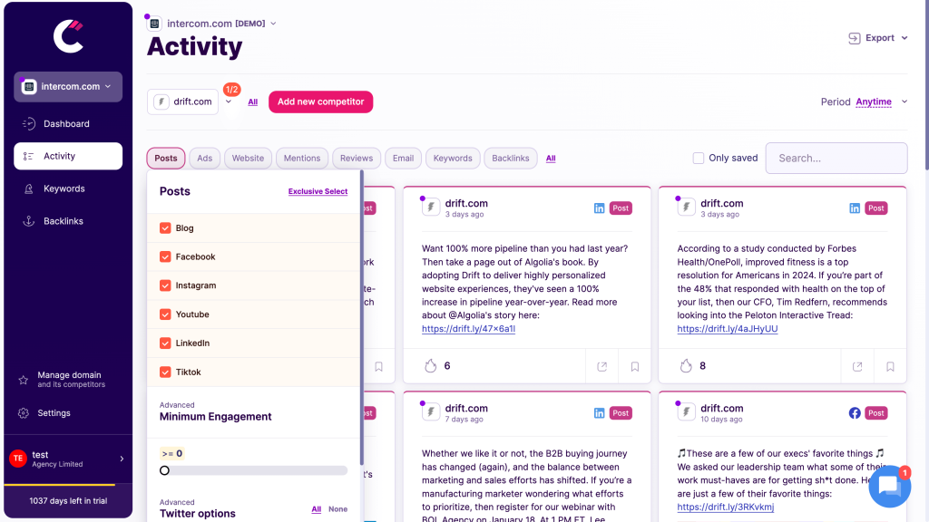 competitors app social media competitive analysis