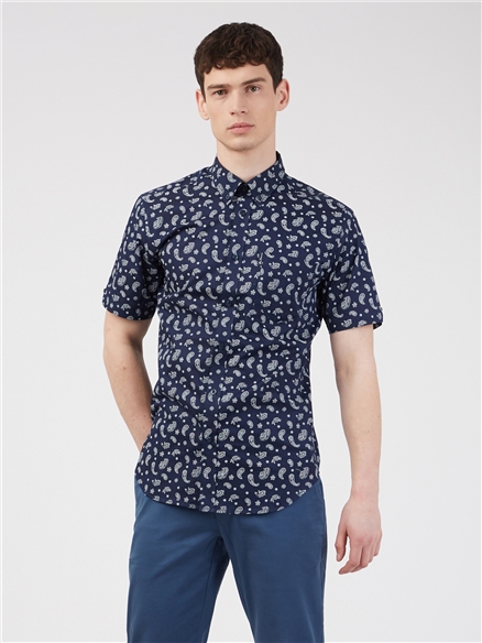 Short Sleeve Paisley Shirt