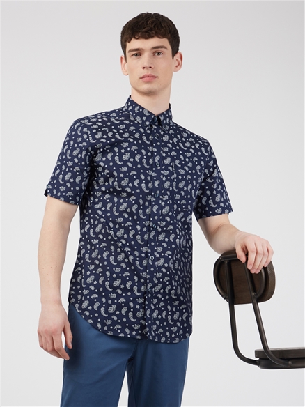 Short Sleeve Paisley Shirt