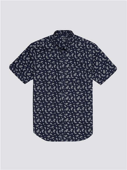 Short Sleeve Paisley Shirt