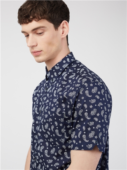 Short Sleeve Paisley Shirt