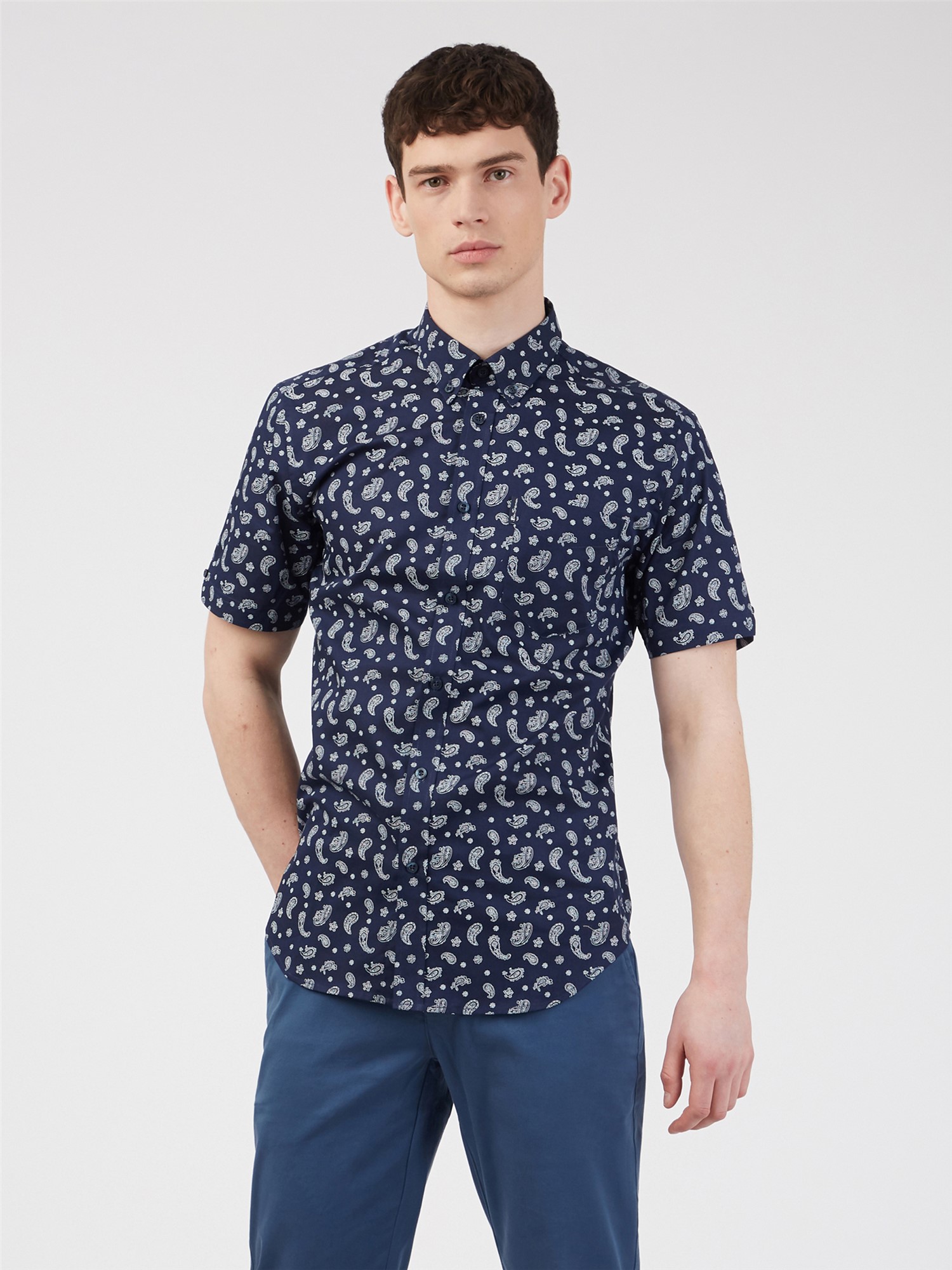 Short Sleeve Paisley Shirt