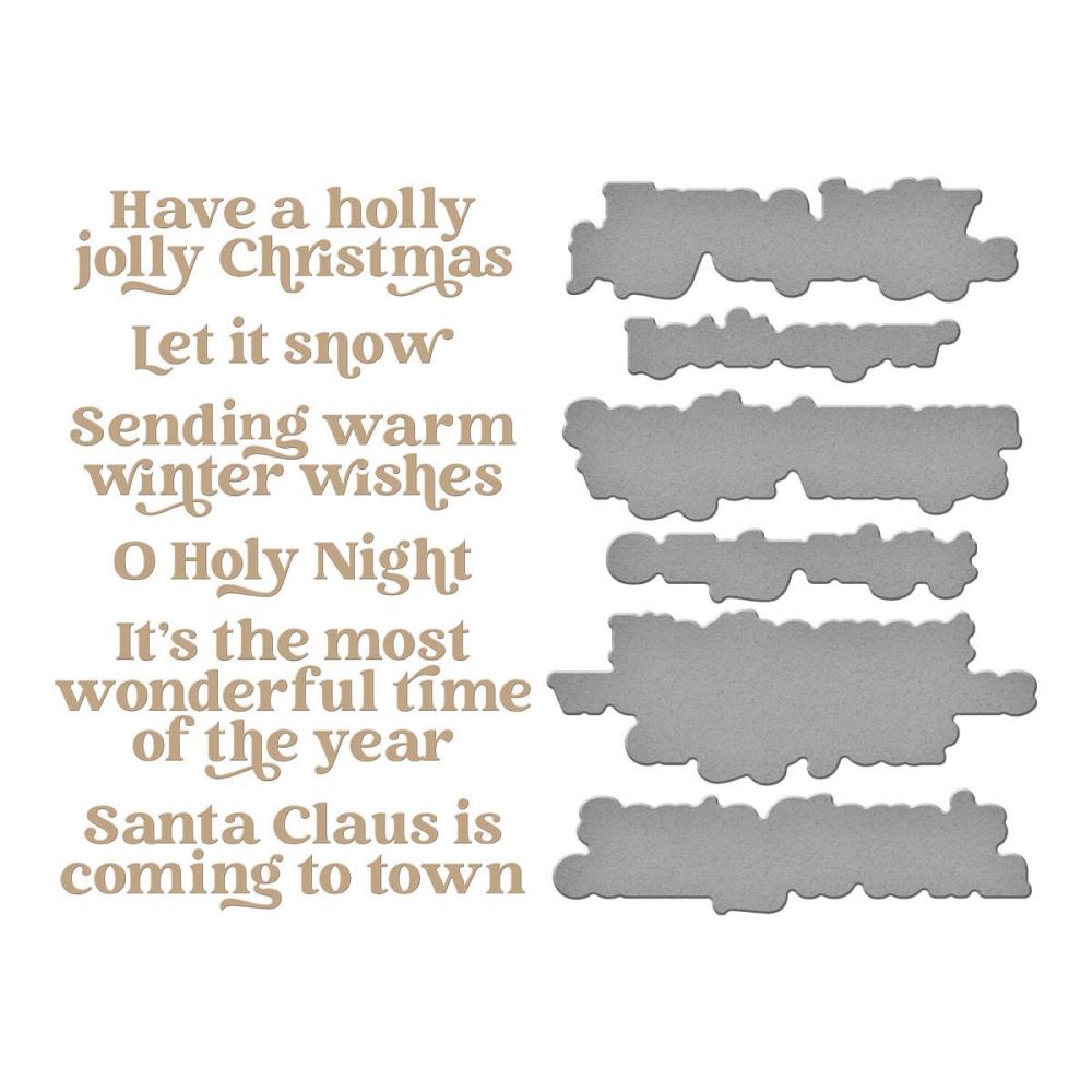 Spellbinders Glimmer Hot Foil Plate & Die Set - Wonderful Winter Sentiments