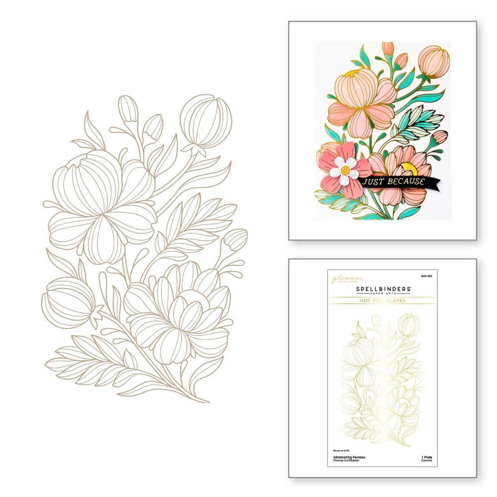 Spellbinders Glimmer Hot Foil Plate - Glimmering Peonies