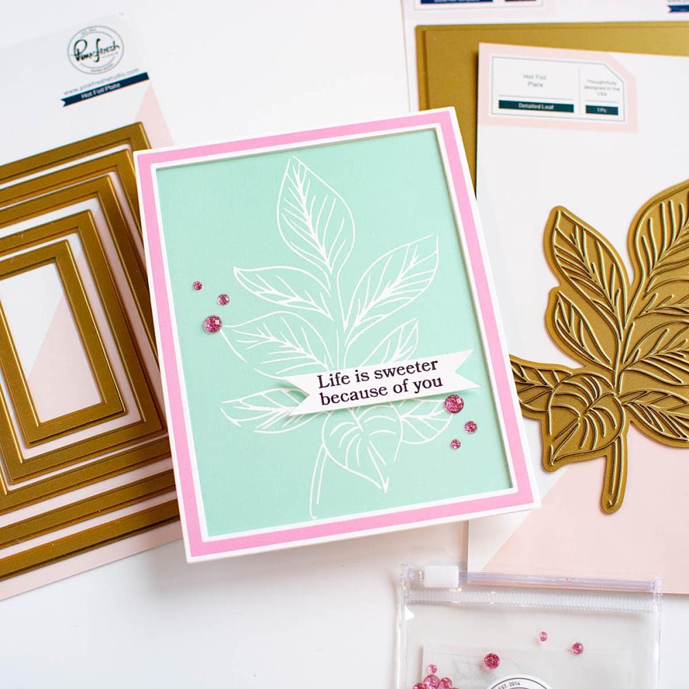 Pinkfresh Studio Hot Foil Plate - Detailed Leaf