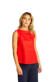 PING PONG -Poppy Lucy Linen Scallop Top - 575354