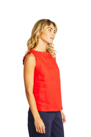 PING PONG -Poppy Lucy Linen Scallop Top - 575354