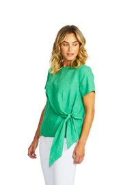 PING PONG - Parrot Jasmine Linen Knot Top - P575363