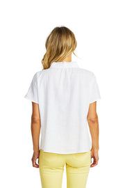 PING PONG - White Nora Linen Ruffle Blouse - P575364