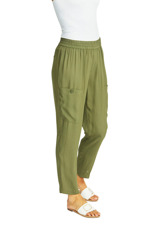 PING PONG - Khaki Helen Slinky Cargo Pant - 575713