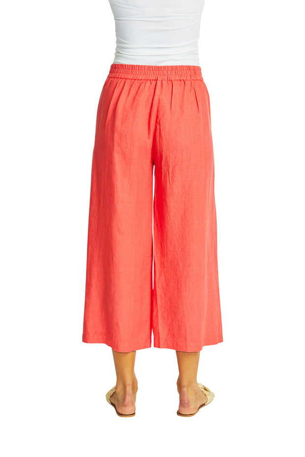 PING PONG - Coral Gaby Linen Button Culotte - P575742