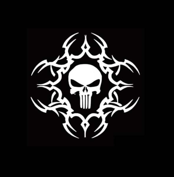 Punisher Skulll Tribal window Decal Sticker | MADE IN USA