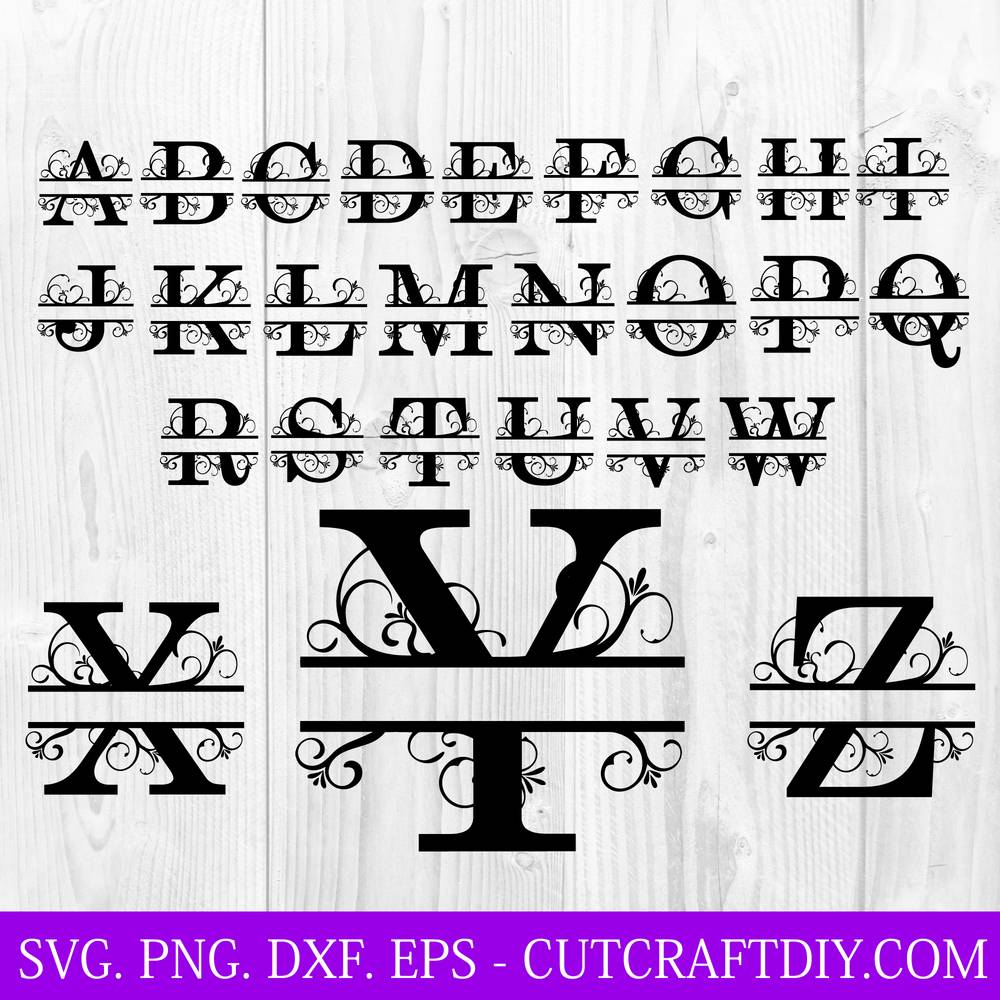 Split Monogram Svg Split Font Letter Svg Split Monogram Etsy In 2022 ...