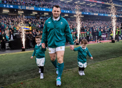 Cian Healy with his sons Beau and Russell 30/11/2024