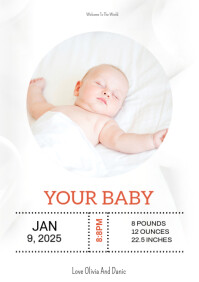 Baby announcement A4 template