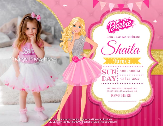 Barbie Template | PosterMyWall