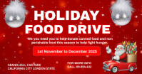 Green Maximalist Holiday Food Drive Template Design Facebook Ad