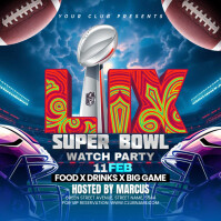 NFL PLAYOFFS, super bowl flyer Square (1:1) template