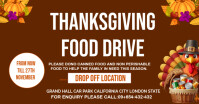 Red Maximalist Thanksgiving Food Drive Template Y Facebook Ad