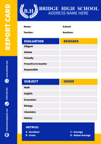 Report card template A4