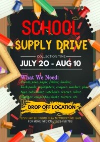 school supply drive A3 template