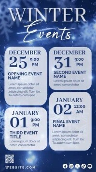 Winter events schedule calendar story video template