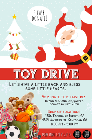 Bring joy to children with free toy drive posters