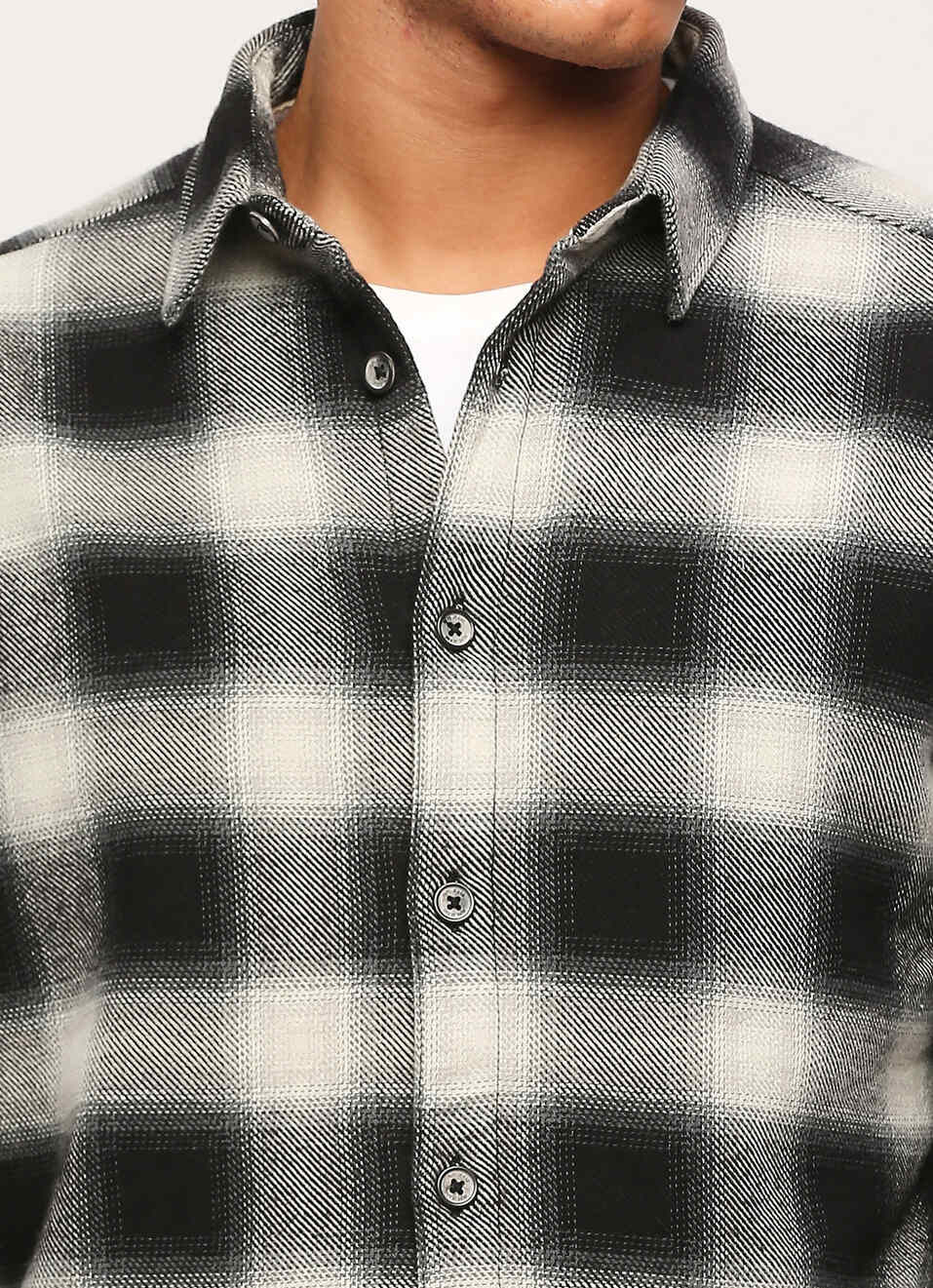 Black Checks Full Slevee Shirt, , large image number 4