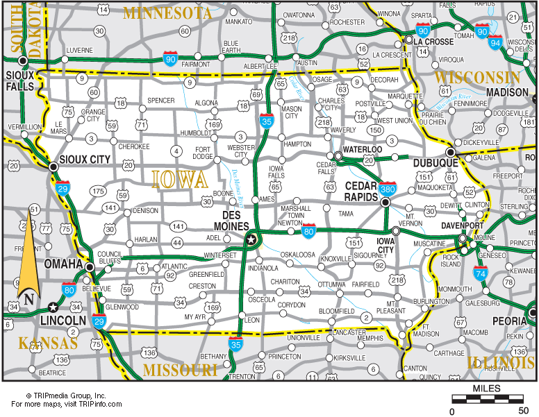 Highway Map Iowa City