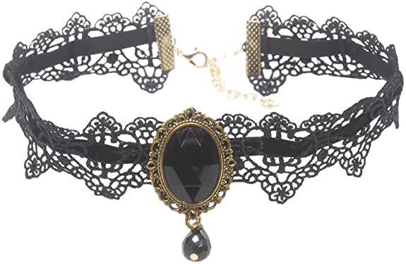 Amazon.com: MEiySH Retro Handmade Lace Royal Court Vampire Choker Gothic Necklace Black Pendant Chain-Black: Clothing, Shoes & Jewelry