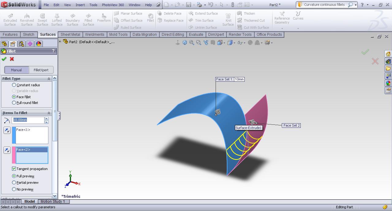 How do I make a curvature continuous fillet in SW? | GrabCAD Tutorials